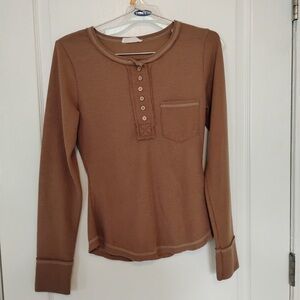 Women's Brown Long Sleeve Top